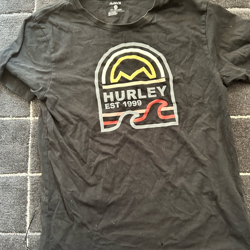 Hurley Charcoal Tee with Logo